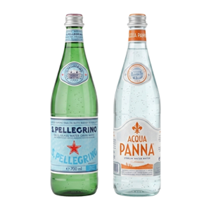 Elige entre agua S. Pellegrino o Acqua Panna